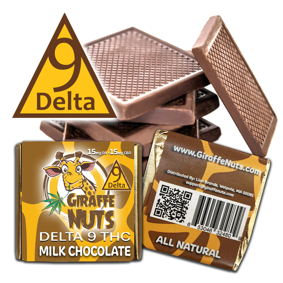 Giraffe Nuts Delta 9 & CBD Chocolate Squares